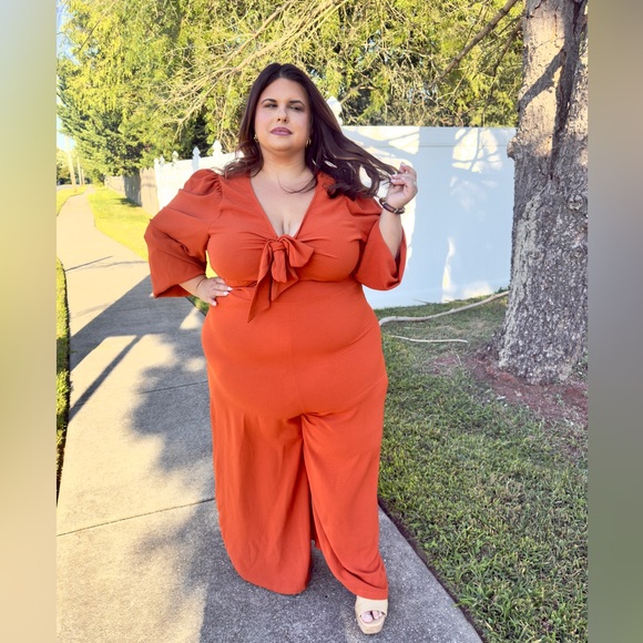 SHEIN Pants - Plus Front Tie Knot Jumpsuit